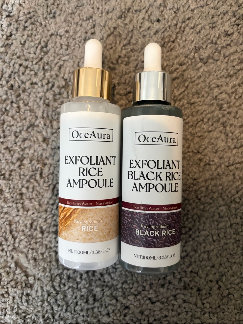 OceAura Exfoliant Rice Ampoule & Exfoliant Black Rice Ampoules
